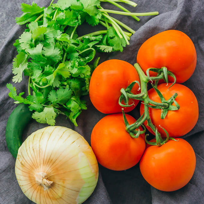 ingredients for making a simple salsa