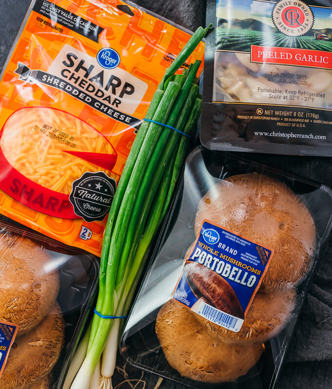 ingredients for making stuffed portobello mushrooms