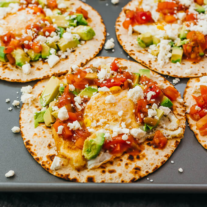 close up view of keto huevos rancheros