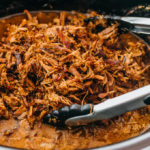 close up view of seared shredded beef