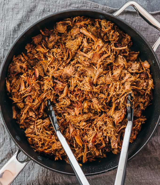 pan searing shredded beef