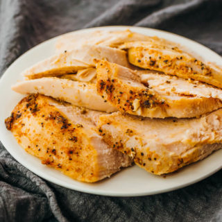 slices of freshly cooked turkey breast