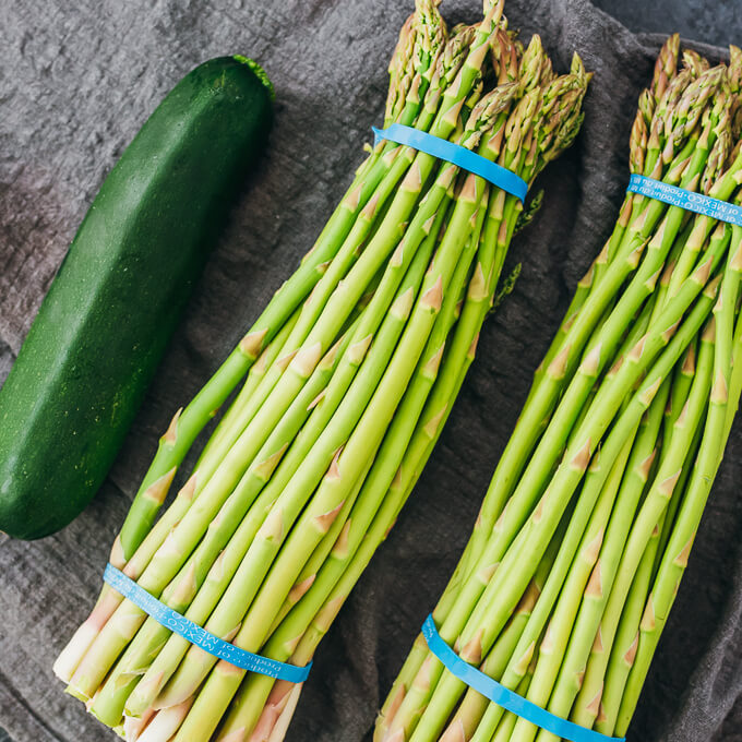 zucchini and asparagus spears