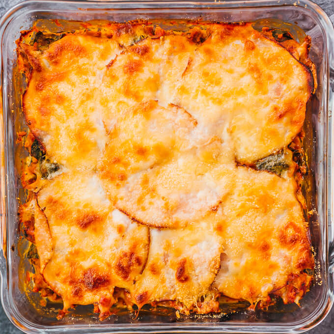 keto lasagna after baking