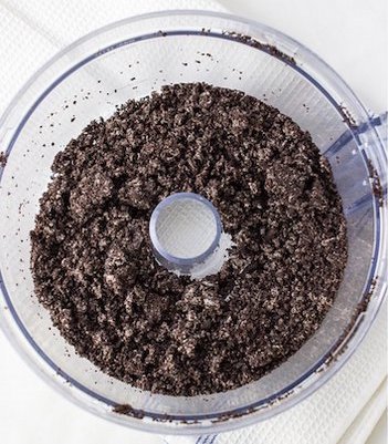 crushing oreos in a food processor bowl