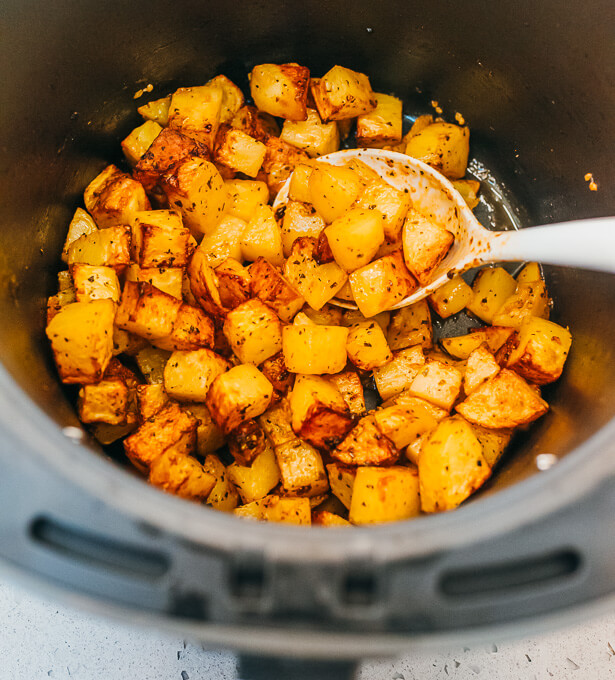 cooked potatoes in air fryer