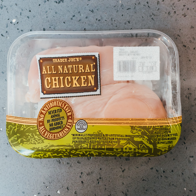 raw chicken breasts package