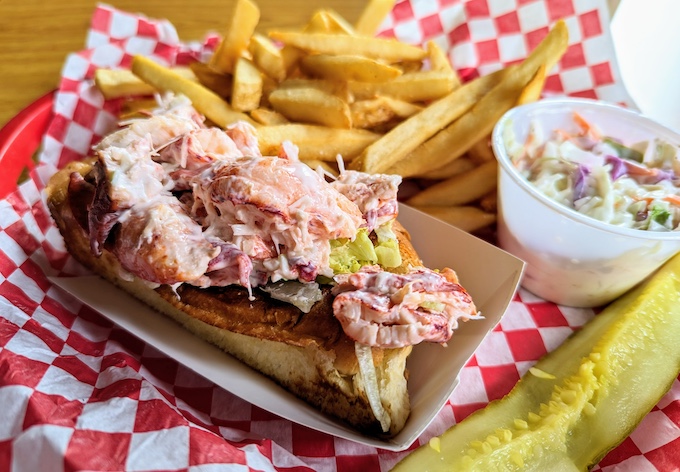 lobster roll with french fries