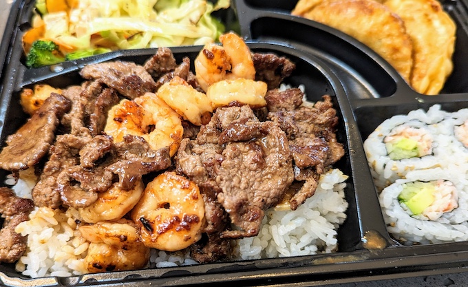 beef and shrimp teriyaki