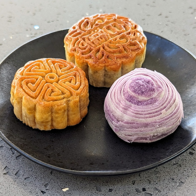 mooncakes and taro pastry