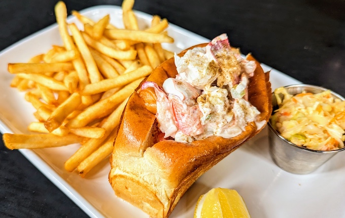 lobster roll with french fries