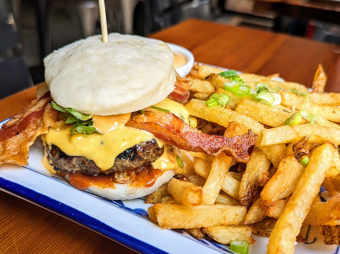 Shojonator burger and duck fat fries